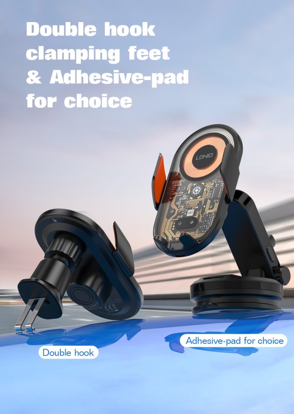 Ldnio MA30-1 15W Wireless Car Charger Phone Holder Fast Wireless Charging Stand - Black - XB - Image 7