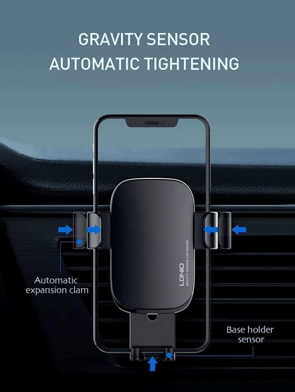 Ldnio MG10 Universal 360° Rotation Car Phone Holder - Black - XB - Image 6