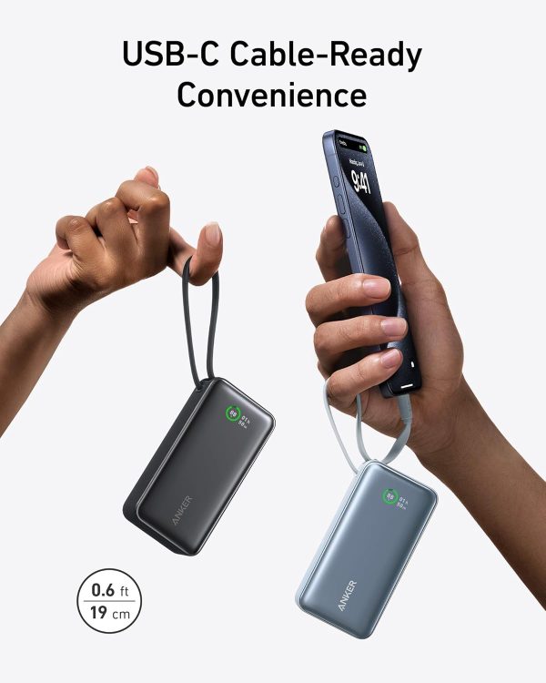 Anker Nano Power Bank, 10,000mAh Portable Charger with Built-In USB-C Cable, 30W Max Output - A1259H11 - OP - Image 5