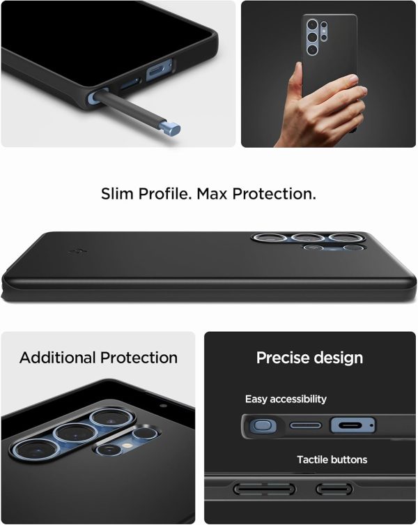 716HrJvNNVL._AC_SL1500_ Samsung Galaxy S25 Ultra Thin Fit Magfit Case By Spigen - ACS08946 - Matte Black - Image 2