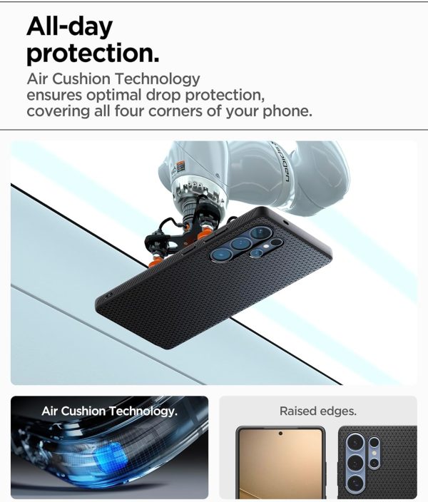 Samsung Galaxy S25 Ultra Liquid Air Case By Spigen - ACS08953 - Matte Black - Image 3