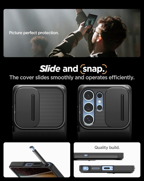 71QSy-7Jn4L._AC_SL1500_ Samsung Galaxy S25 Ultra Optik Armor Case By Spigen - ACS08969 - Black - Image 2