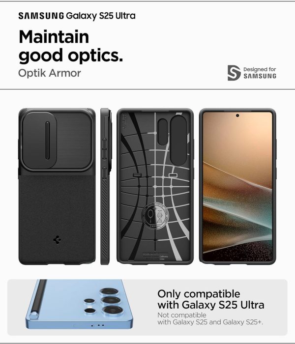 71RicPex-YL._AC_SL1500_ Samsung Galaxy S25 Ultra Optik Armor Case By Spigen - ACS08969 - Black - Image 7