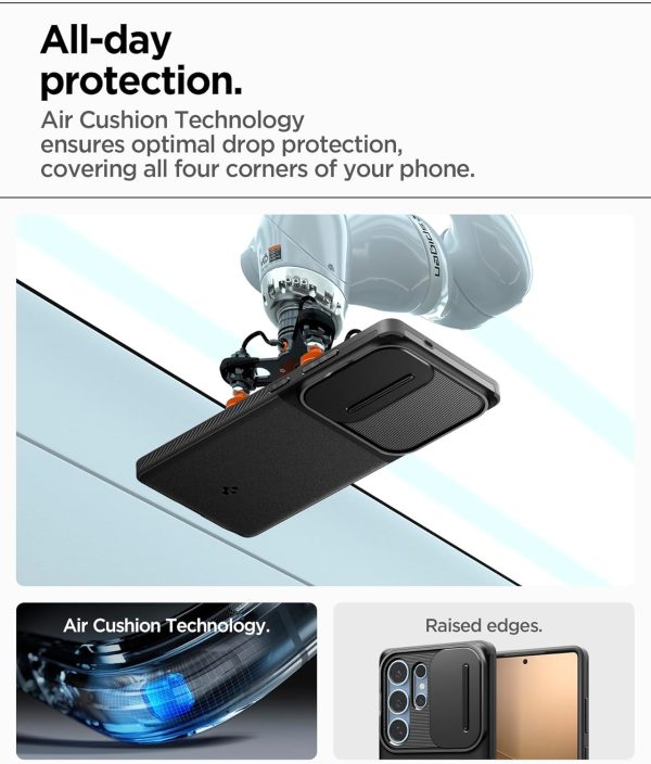 71ktTP7s3QL._AC_SL1500_ Samsung Galaxy S25 Ultra Optik Armor Case By Spigen - ACS08969 - Black - Image 3