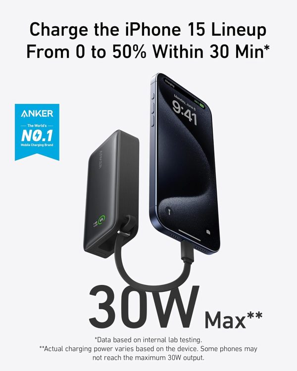 Anker Nano Power Bank, 10,000mAh Portable Charger with Built-In USB-C Cable, 30W Max Output - A1259H11 - OP - Image 6