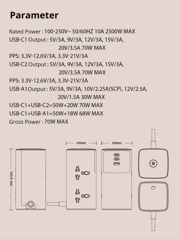 Ldnio SC4383 70W Multifunctional Universal Desktop Power Adapter EU Plug - White - XB - Image 4