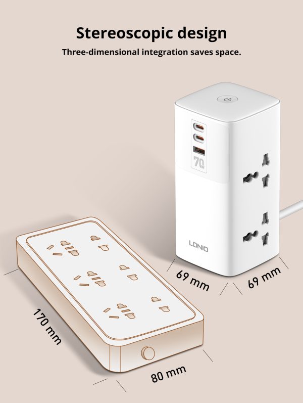 Ldnio SC4383 70W Multifunctional Universal Desktop Power Adapter EU Plug - White - XB - Image 10