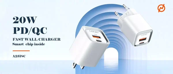 Ldnio A2318C 20W Fast Charger With USB to IP Cable - White - XB - Image 5