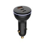 Ldnio C102 160W 3 USB Super Fast Car Charger - Black - XB