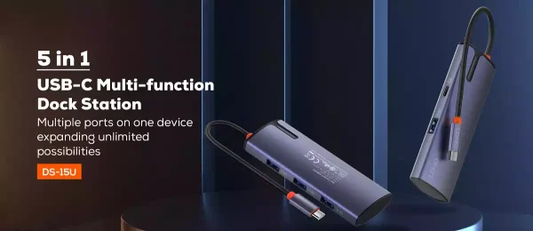 Ldnio DS-15U 5 In 1 Usb C Dock Station - Grey - XB - Image 4