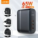 Ldnio Q367 65W GAN Fast Charger with USB C to C Cable - Black - XB