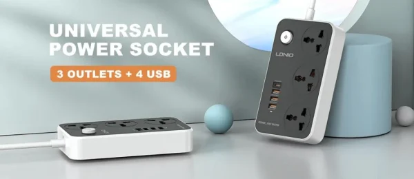 Ldnio SC3412 3 AC Outlets Universal Power Strip Best Price in Pakistan