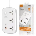 Ldnio SC3416 3 AC Outlets 4 USB Power Strip - White - XB/BB