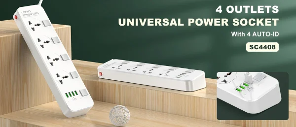 Ldnio SC4408 4 AC Outlets Universal Power Strip EU Plug Best Price in Pakistan