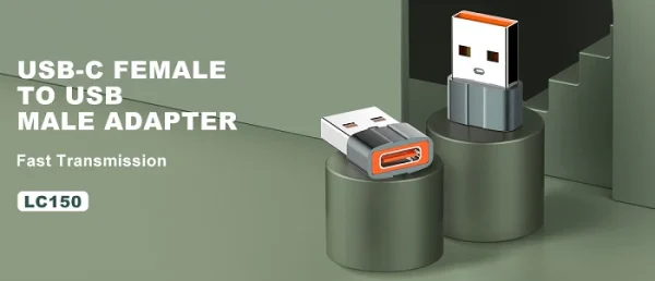 Ldnio LC150 Portable USB A To Type-C Adapter - Grey - XB - Image 2