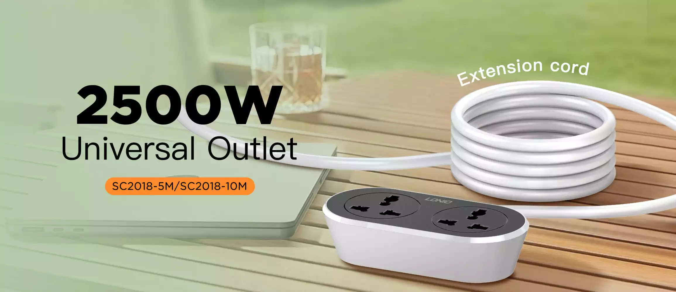 Ldnio SC2018 2 AC Outlet Universal Extension Power Socket Best Price in Pakistan