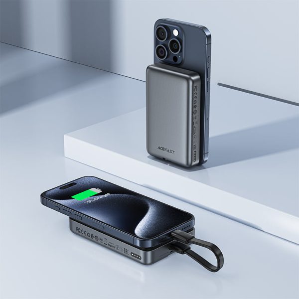 Acefast M10 PD30W 10000mAh Magnetic Fast Wireless Charge Power Bank - Black - Image 2