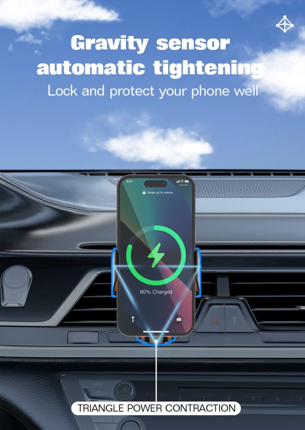 Ldnio MA30-1 15W Wireless Car Charger Phone Holder Fast Wireless Charging Stand - Black - XB - Image 8