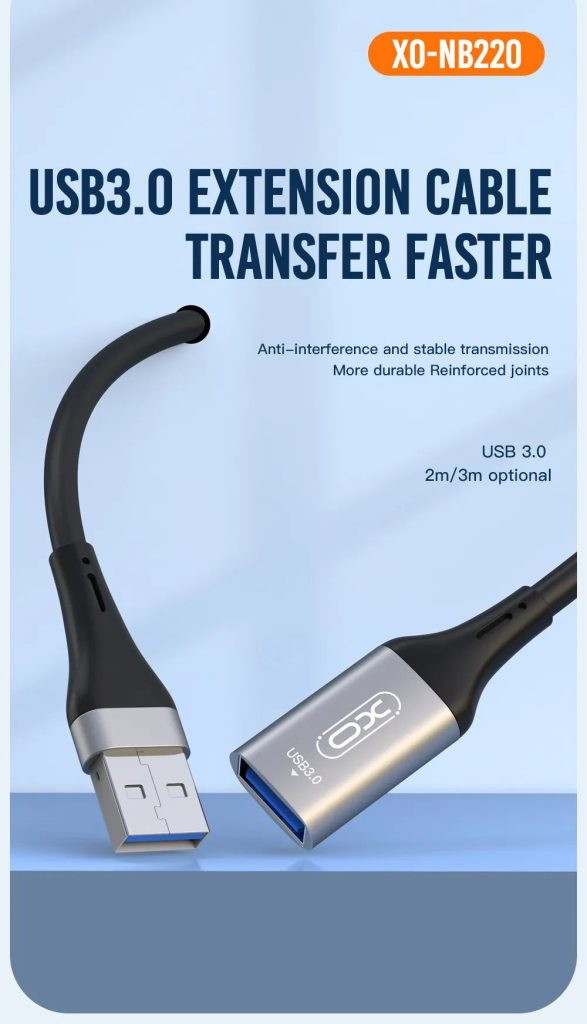 XO NB220 3.0 USB to USB Data Cable 3M - Black - GC - Image 4