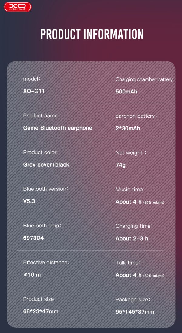 XO G11 Sword Rain Gaming Earbuds - Black - GC - Image 9