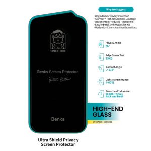 iPhone 16 Pro Max Benks Ultra Shield Privacy Screen Protector - 6948005965662 - Image 6