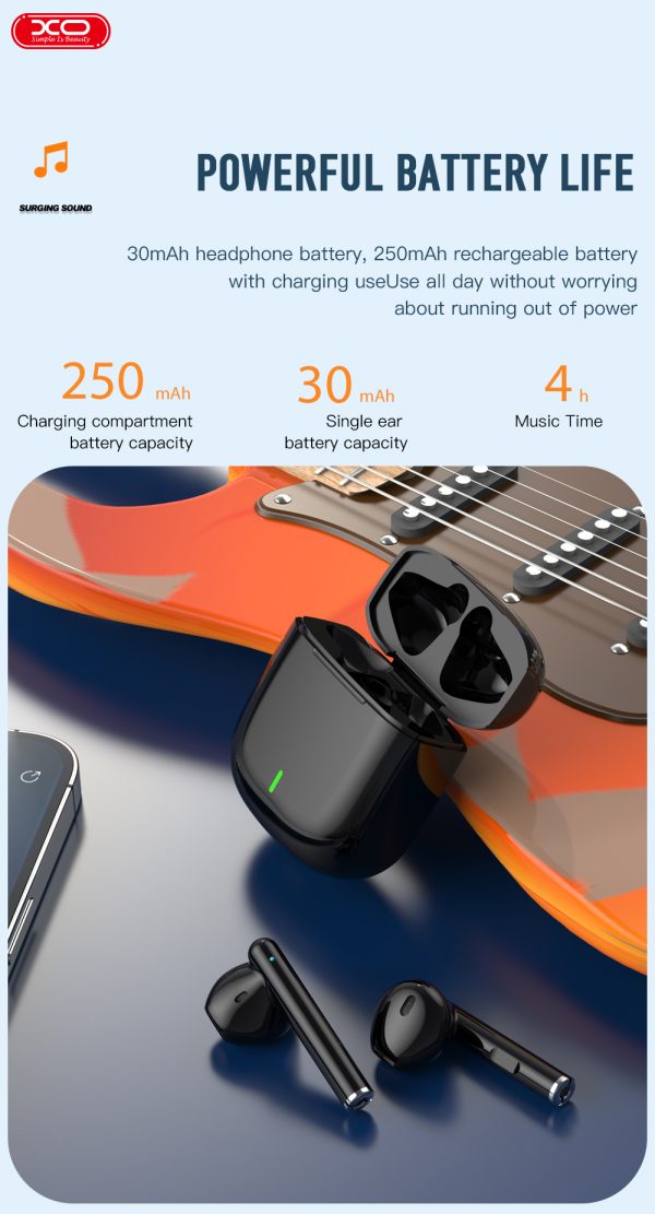 XO X20 Square Ring TWS Bluetooth Earbuds - Black - GC - Image 4