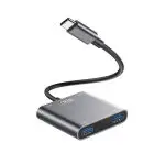 XO HUB012B 4 in 1 TYPE-C Multifunctional Docking Station - Silver - GC