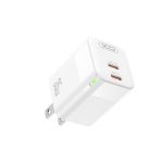 XO CE07 Dual PD 35W GaN Lamp Display Fast Charger US Plug - White - GC