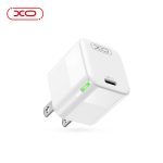 XO CE06 PD 30W GaN Lamp Display Fast Charger US Plug - White - GC