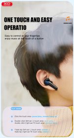 XO G8 Dual Mic ENC Noise Canceling TWS Wireless Earbuds - White - GC - Image 3