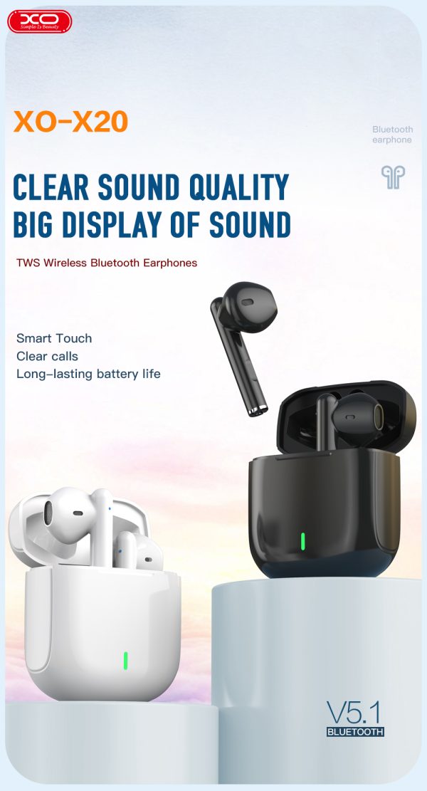 XO X20 Square Ring TWS Bluetooth Earbuds - Black - GC - Image 7