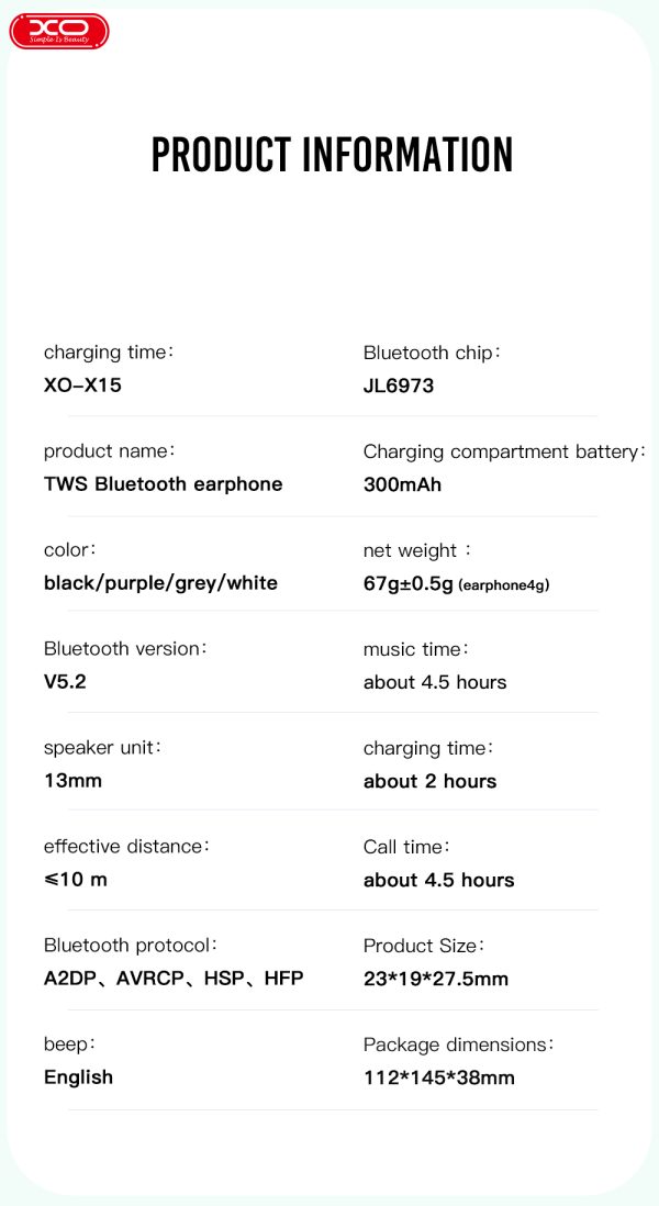 XO X15 Soundwave Sports Earbuds - White - GC - Image 6