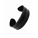 Waji's The Grit - Kara Style Leather Bracelet / Leather Cuff - Black Croc - AMT-BLACK-CUFF