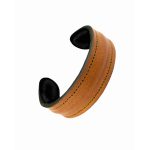 Waji's The Grit - Kara Style Leather Bracelet / Leather Cuff - Tan Brown  - AMT-TAN-CUFF