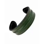 Waji's The Grit - Kara Style Leather Bracelet / Leather Cuff - Green - AMT-GREEN-CUFF