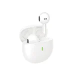 XO X26 Graphic TWS Bluetooth Earbuds With Black Silicone Case and lanyard - White - GC