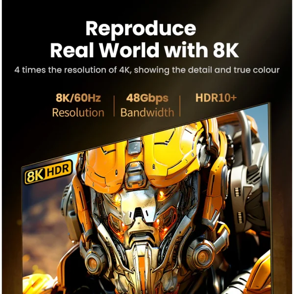 UGREEN HDMI 2.1 Digital High-Definition Cable 25910 - 2M - Black - BIS - Image 9