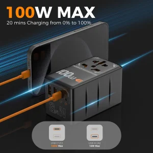 Tessan 100W Travel Adapter TS-WTA04 - Black - Image 8