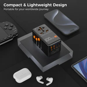 Tessan 100W Travel Adapter TS-WTA04 - Black - Image 3