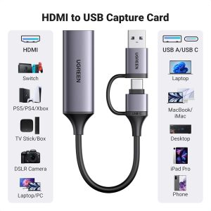 Ugreen USB/Type C HD Video Capture Card 25854 - Grey - BIS - Image 7