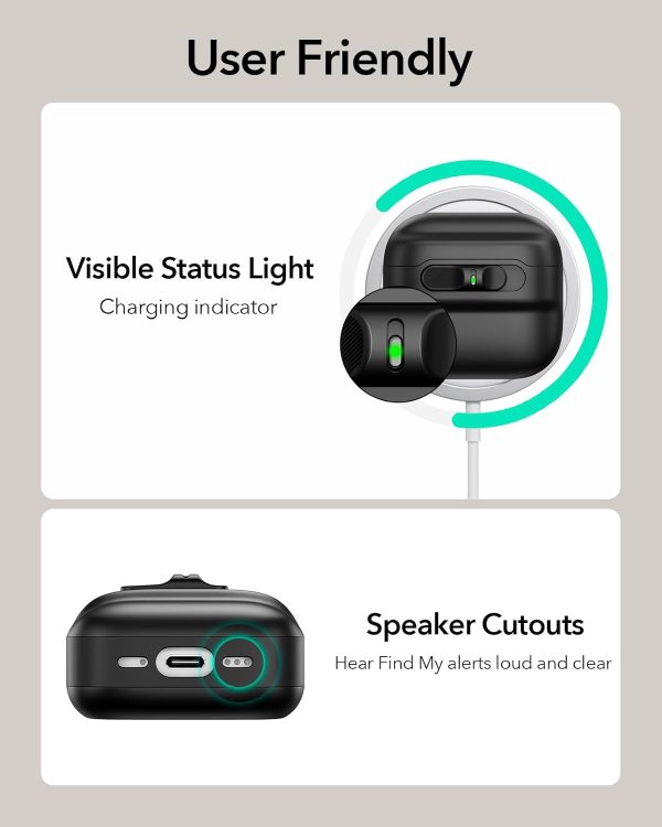 61wOHjomRGL._AC_SL1500_ AirPods 4 ESR Pulse Magnetic Flicklock Case HaloLock - Black - Image 2