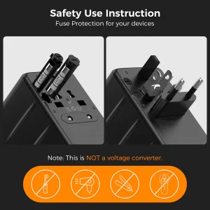 Tessan 100W Travel Adapter TS-WTA04 - Black - Image 6