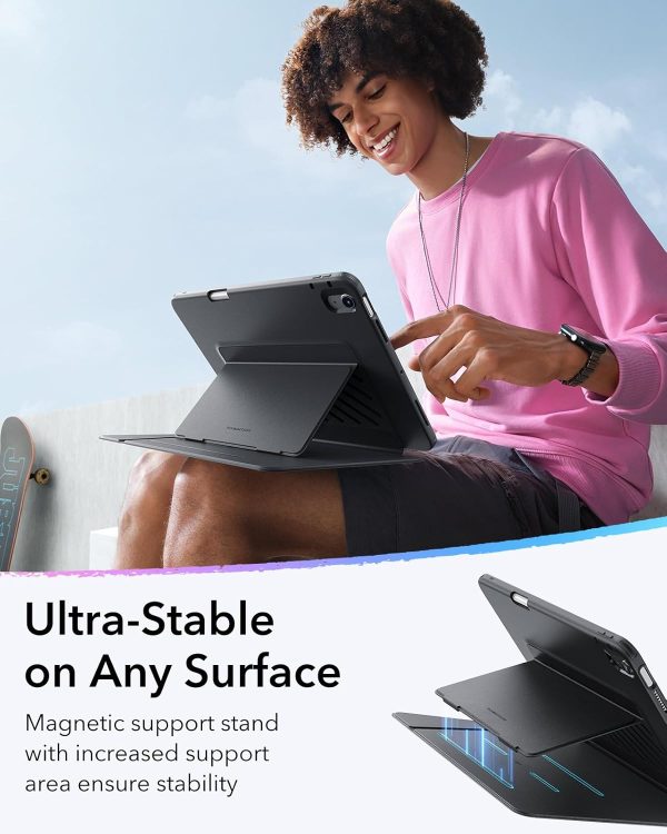 71BAdjYzOpL._AC_SL1500_ iPad Air 11 M2 / M3 iPad Air 5th Gen M1 / iPad Air 4th Gen A14 Bionic ESR Flip Hybrid Case Pencil Holder - Purple - Image 6