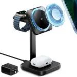 ESR Qi2 3 in 1 Watch Wireless Charging Set US Plug With CryoBoost - Black