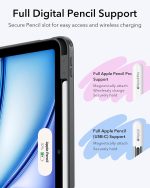 iPad Air 13 M2 / M3 ESR Flip Hybrid Case Pencil Holder - Black - Image 3