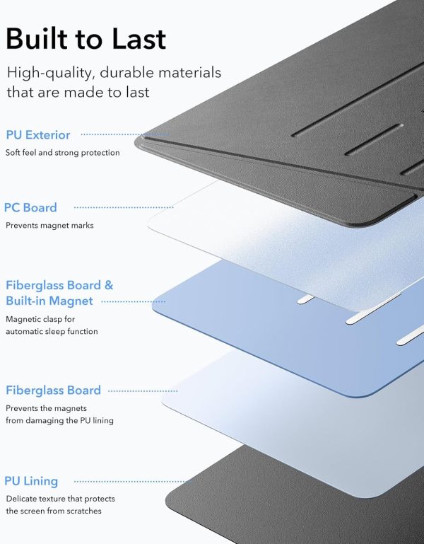 71N+RxqkyeL._AC_SL1500_ iPad Air 11 M2 / M3 iPad Air 5th Gen M1 / iPad Air 4th Gen A14 Bionic ESR Flip Hybrid Case Pencil Holder - Purple - Image 2