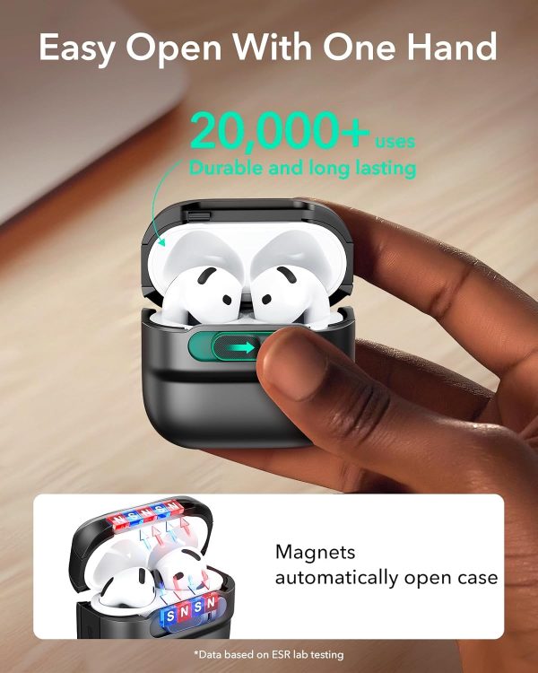71fiGXqaObL._AC_SL1500_ AirPods 4 ESR Pulse Magnetic Flicklock Case HaloLock - Black - Image 6