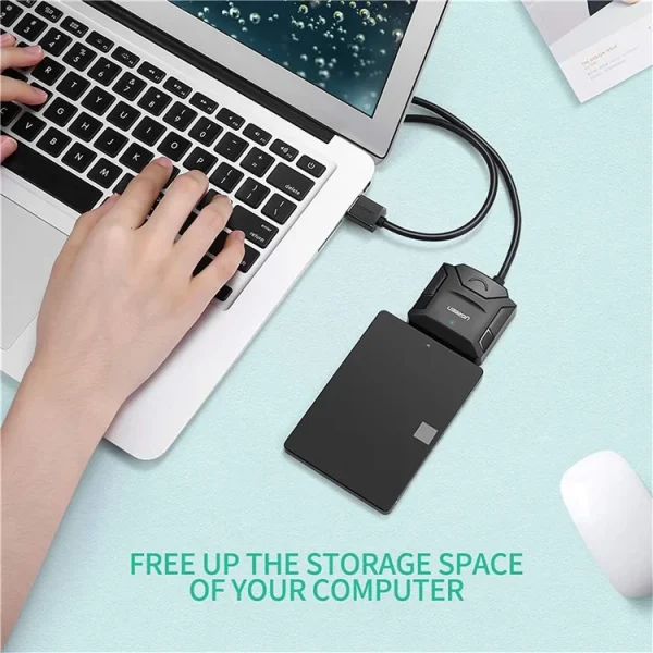 UGREEN  SATA to USB 3.0 Adapter Cable 3.5 / 2.5 Inches SSD HDD SATA III Hard Drive Disk Converter 20231 - Black - BIS - Image 3