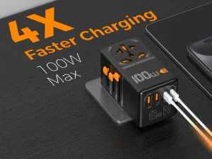 Tessan 100W Travel Adapter TS-WTA04 - Black - Image 2