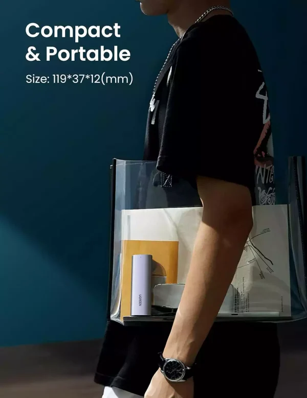 Ugreen M.2 SATA NGFF SSD Hard Drive Enclosure 10903 - Grey - BIS - Image 4